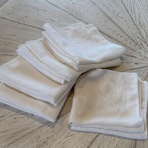 VINTAGE White Kitchen Linen Napkin Set of 13